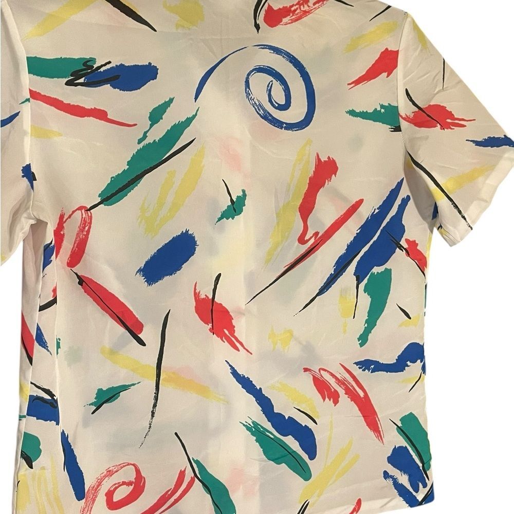 Lucky Winner Vintage Juniors Red, Blue, & White Short Sleeve Artistic Tee Sz 13